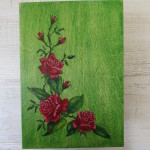 DOM-pudełko 01 - zielone ręcznie malowane róże folkowe góralskie zamykane na zdjęcia_01